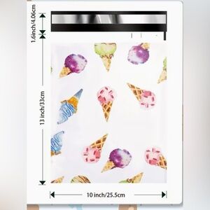 30 10” x 13” Ice Cream Cone Poly Mailers